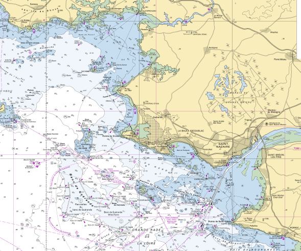 Carte de la zone d'intervention Avel Ropes, de Pornic à Arzal